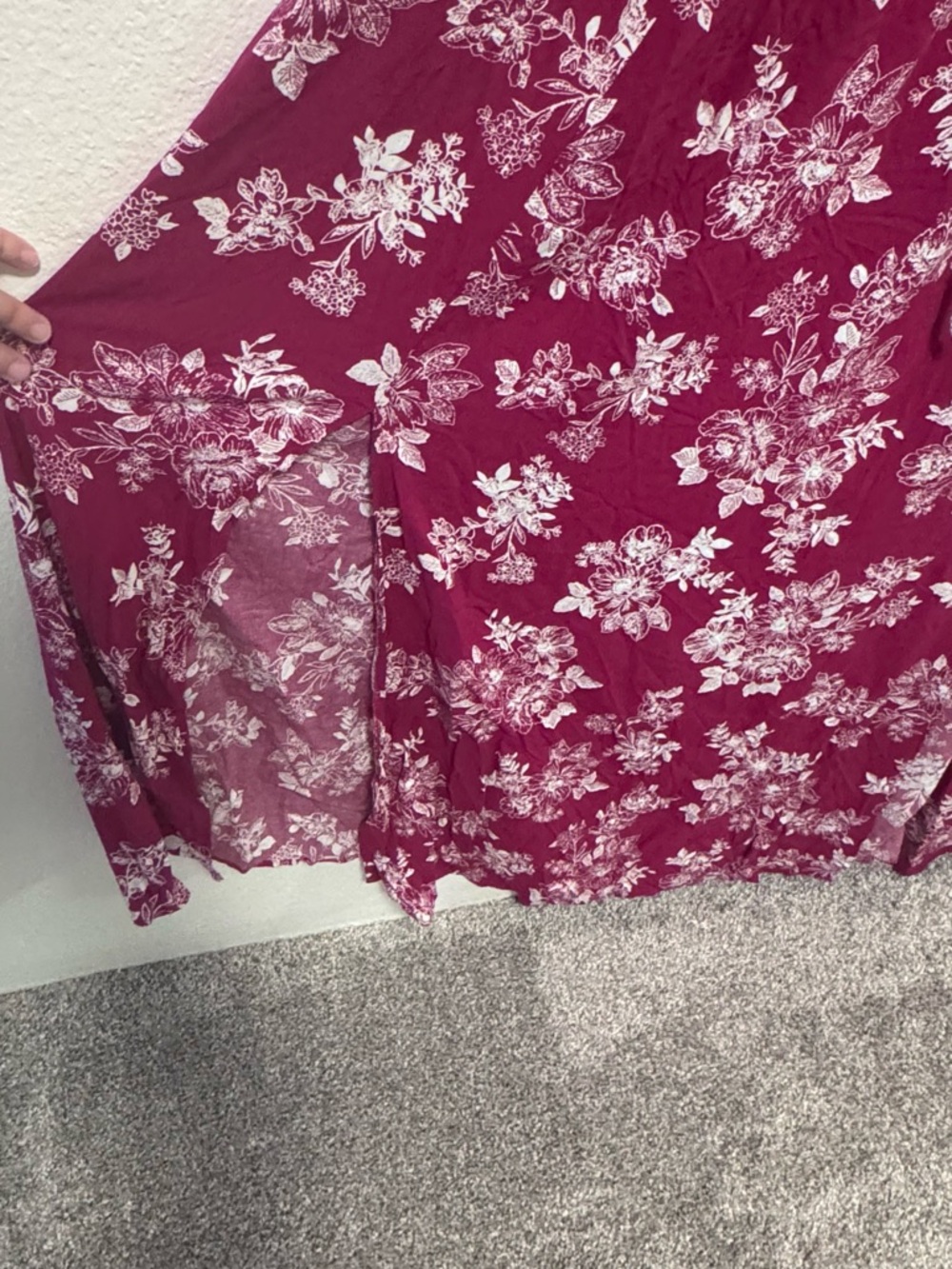 EUC torrid Berry Floral Challis Slit Maxi Dress - Size 3 - Picture 11 of 12